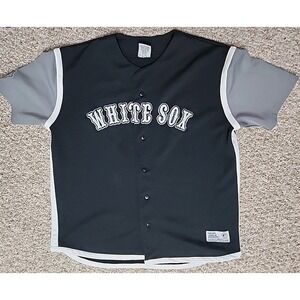 Chicago White Sox MLB Dynasty Series Shirt/Jersey XL Black Silver Embroidered